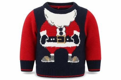 George Boys Blue  Knit Pullover Jumper Size 9-12 Months  - Santa