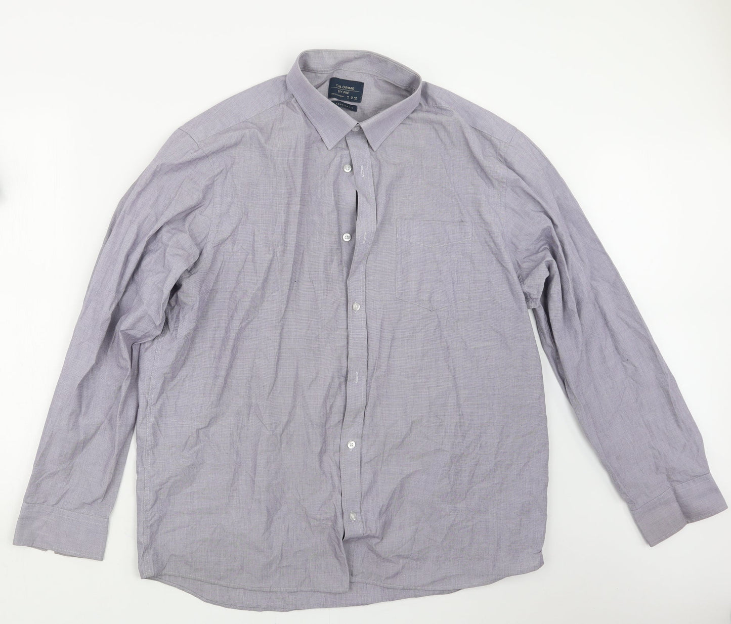 F&F Mens Purple    Button-Up Size 17