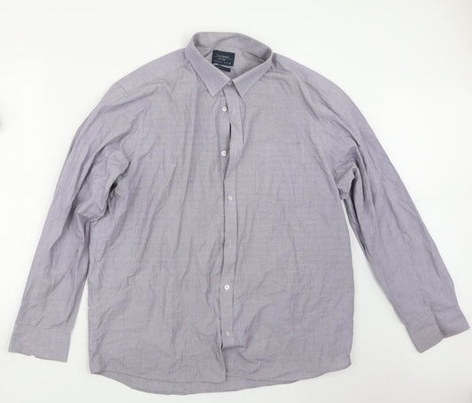 F&F Mens Purple    Button-Up Size 17