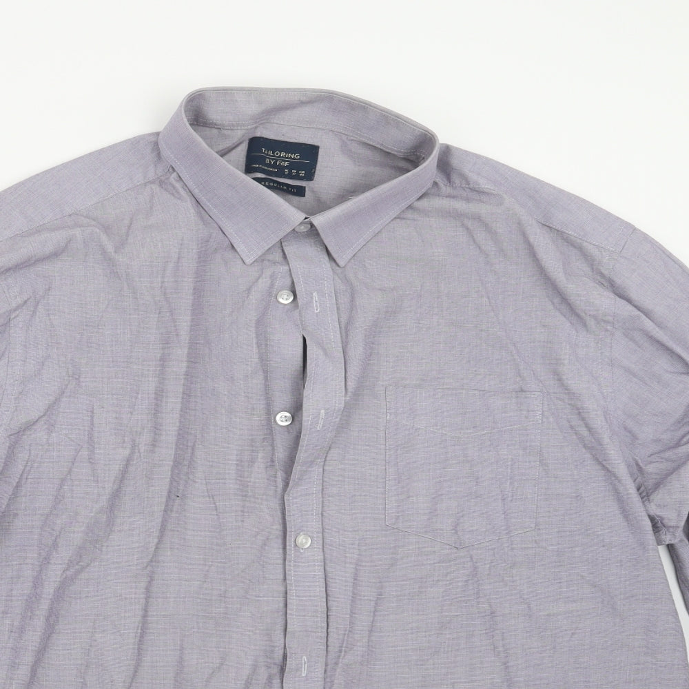 F&F Mens Purple    Button-Up Size 17