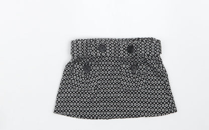 NEXT Girls Black Geometric  Straight & Pencil Skirt Size 6 Years