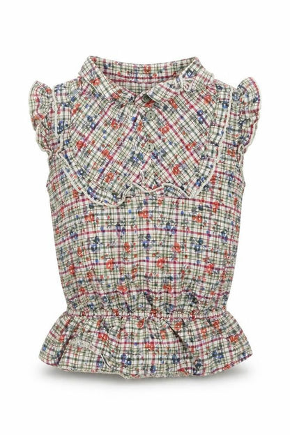 Front view of Tu girls’ grey geometric basic t-shirt, size 5, years