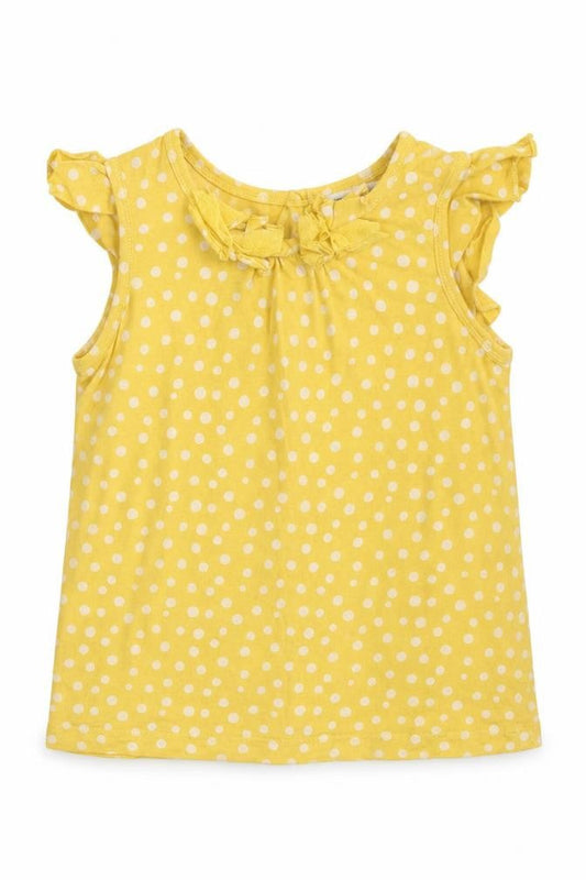Autograph Girls Yellow Polka Dot  Basic T-Shirt Size 4-5 Years