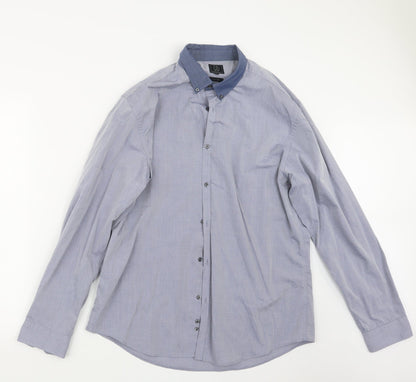 Taylor & Wright Mens Blue    Button-Up Size 17