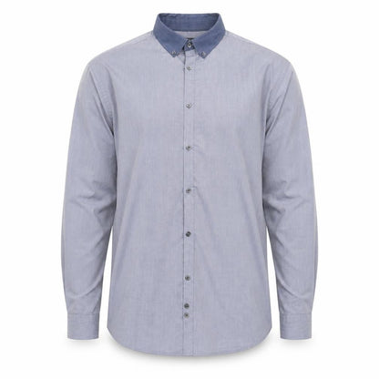 Mens UK Size 17 Taylor & Wright Blue  Button-Up Long Sleeve Casual Shirt