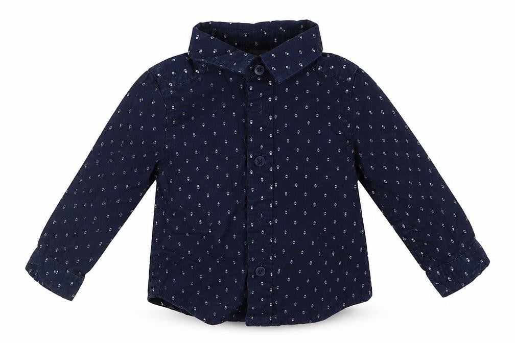 M&Co Boys Blue   Basic Button-Up Size 0-3 Months