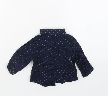 M&Co Boys Blue   Basic Button-Up Size 0-3 Months