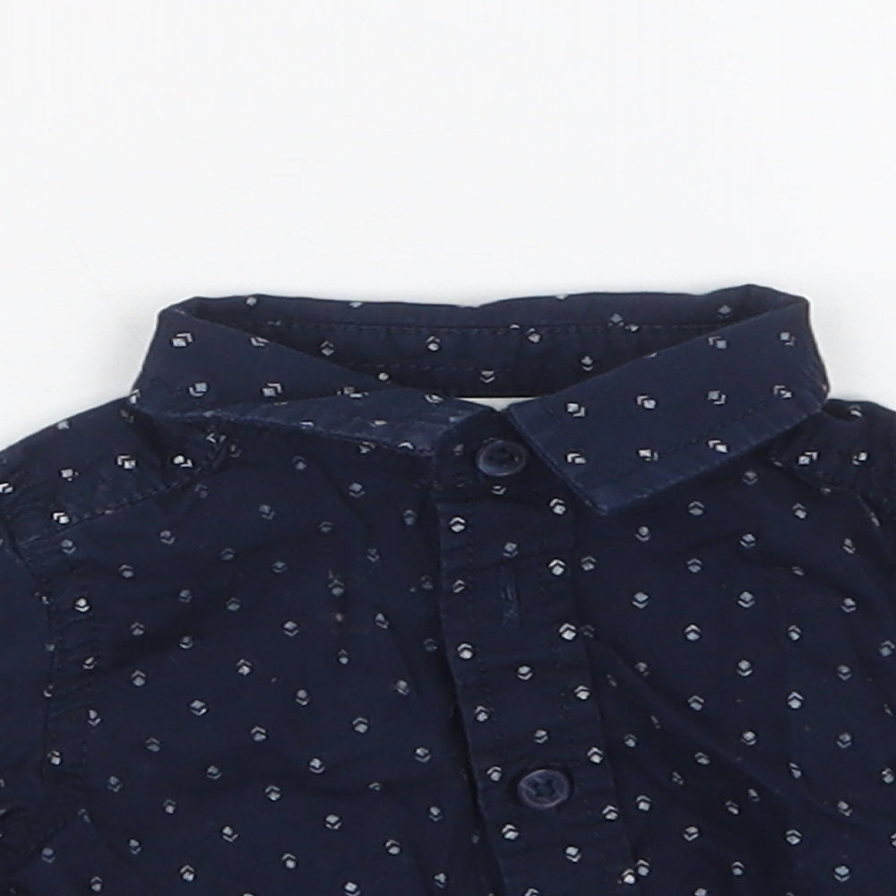 M&Co Boys Blue   Basic Button-Up Size 0-3 Months