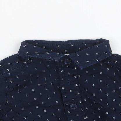 M&Co Boys Blue   Basic Button-Up Size 0-3 Months