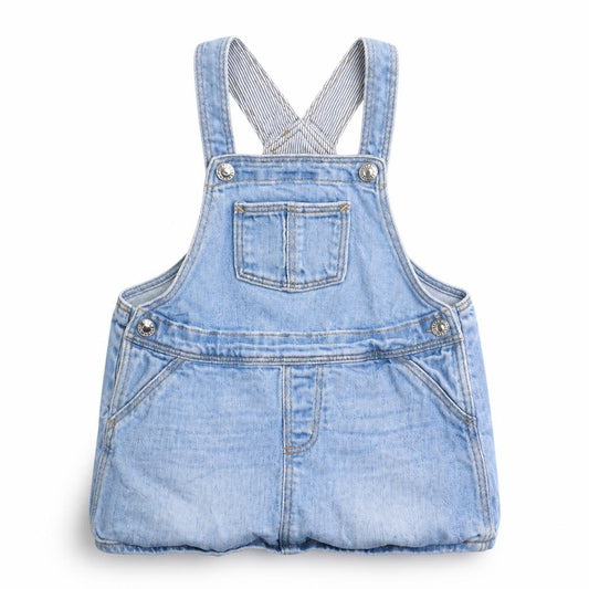H&M Girls Blue  Denim Pinafore/Dungaree Dress  Size 18 Months