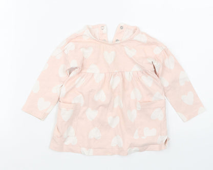 George Girls Pink Geometric  T-Shirt Dress  Size 6-9 Months