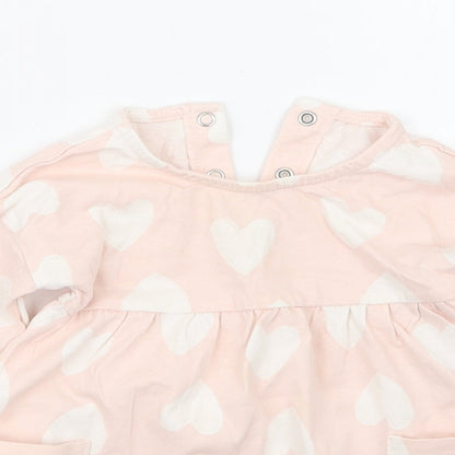 George Girls Pink Geometric  T-Shirt Dress  Size 6-9 Months