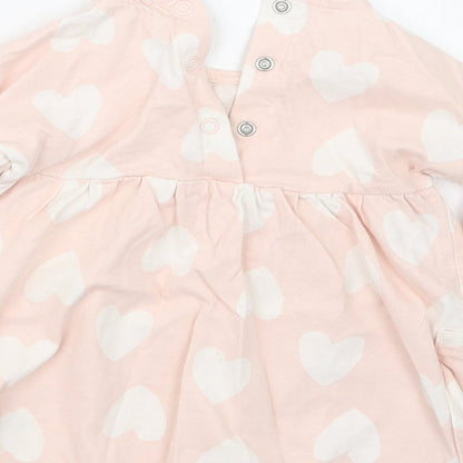 George Girls Pink Geometric  T-Shirt Dress  Size 6-9 Months