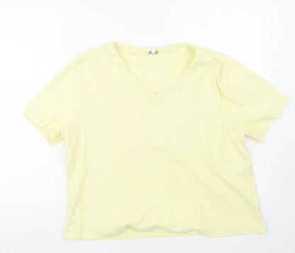 Womens UK Size XL CC Yellow Basic T-Shirt