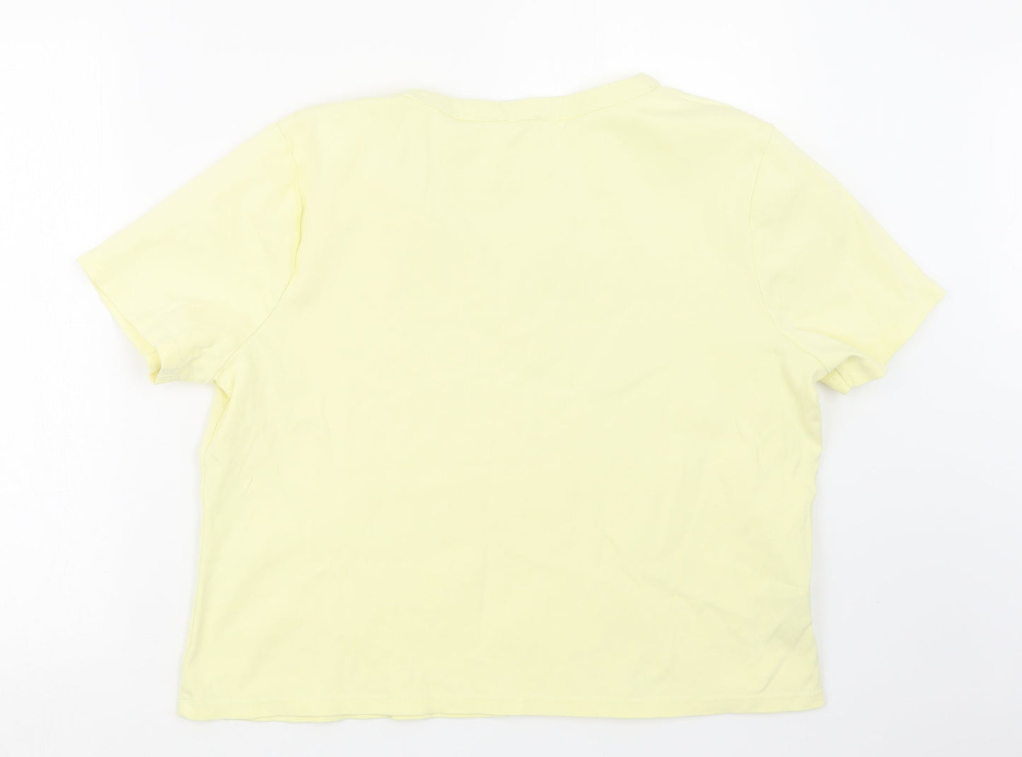 Womens UK Size XL CC Yellow Basic T-Shirt