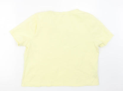 Womens UK Size XL CC Yellow Basic T-Shirt
