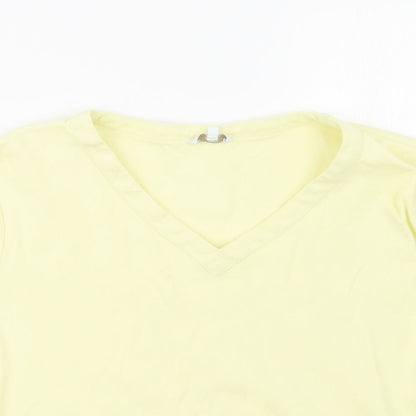 Womens UK Size XL CC Yellow Basic T-Shirt