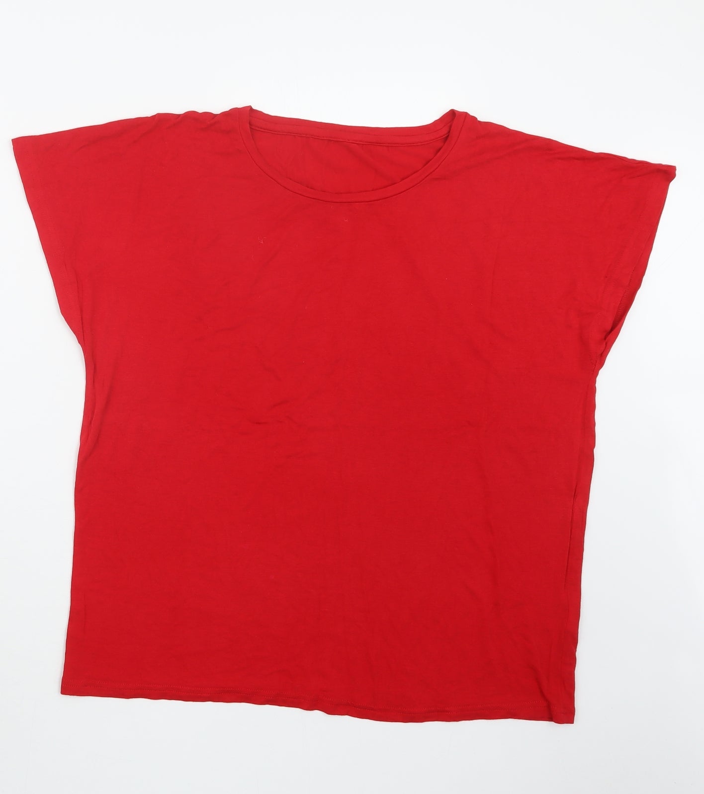 Womens UK Size 12 Preworn Red Basic T-Shirt