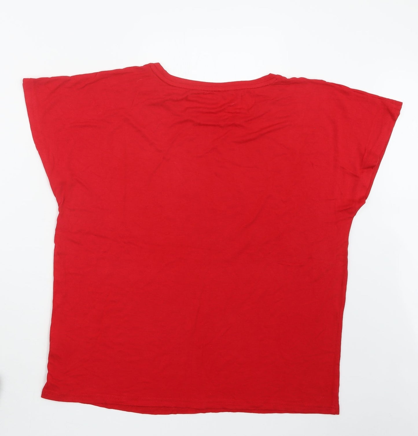 Womens UK Size 12 Preworn Red Basic T-Shirt