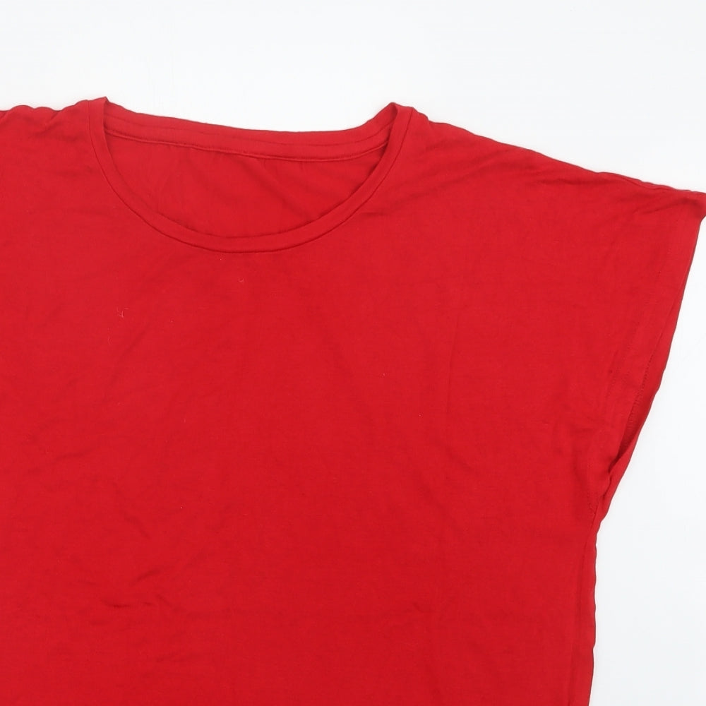 Womens UK Size 12 Preworn Red Basic T-Shirt