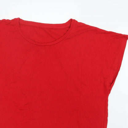 Womens UK Size 12 Preworn Red Basic T-Shirt