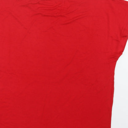 Womens UK Size 12 Preworn Red Basic T-Shirt