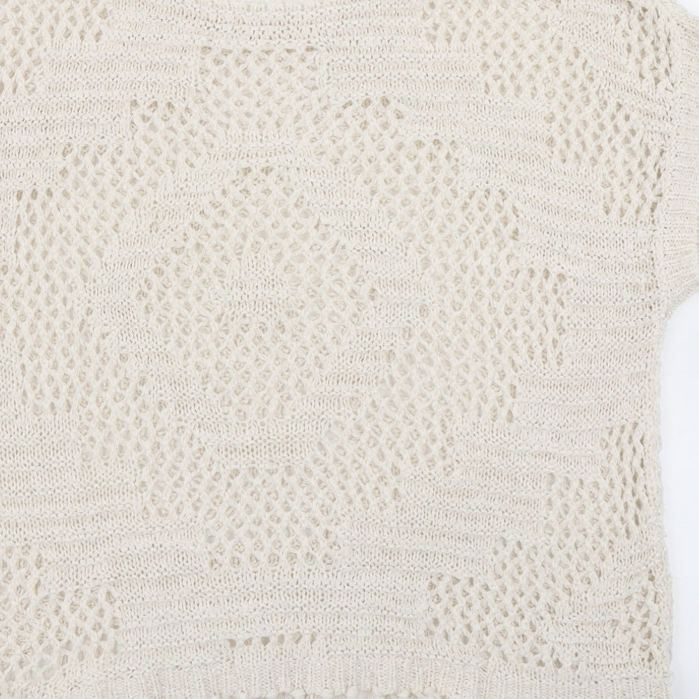 F&F Womens White  Knit Pullover Jumper Size S