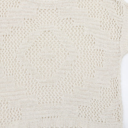 F&F Womens White  Knit Pullover Jumper Size S