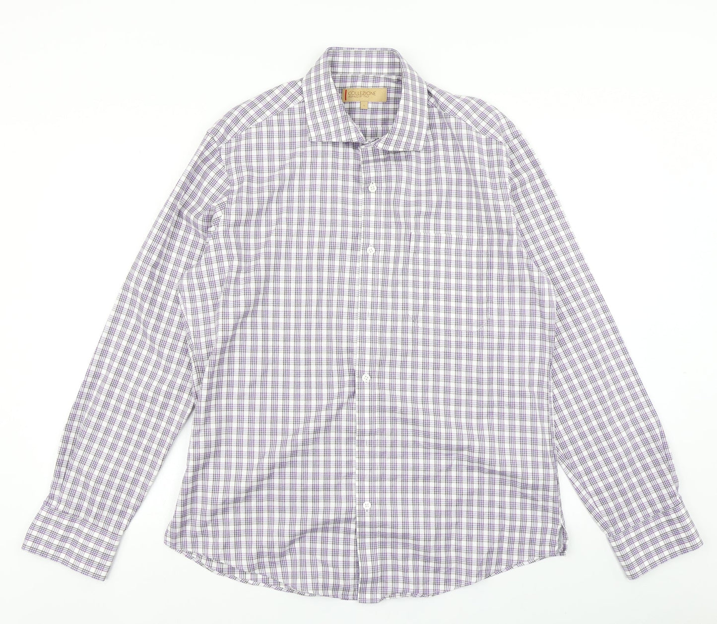 Mens UK Size L Collezione Purple  Button-Up Long Sleeve Casual Shirt