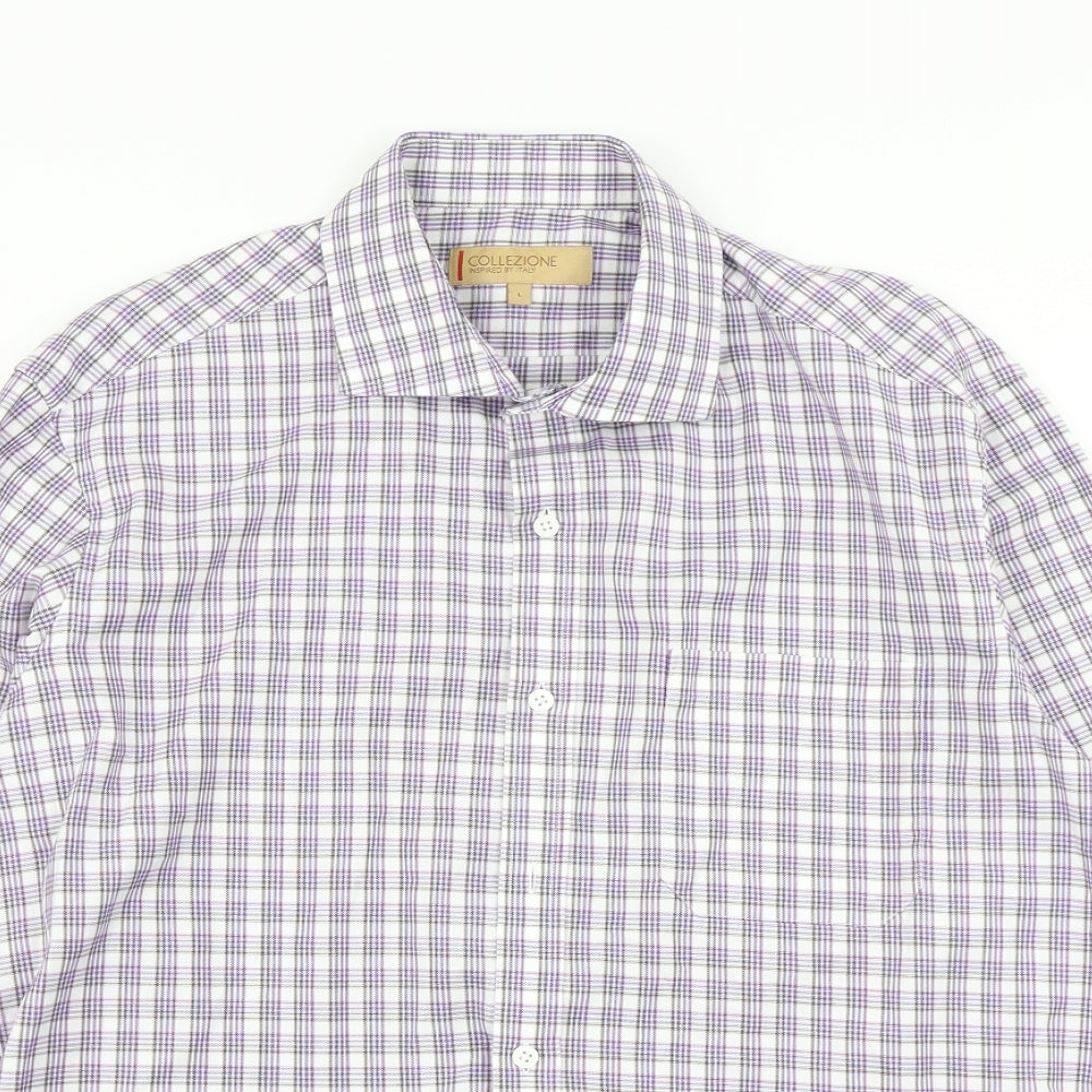 Mens UK Size L Collezione Purple  Button-Up Long Sleeve Casual Shirt