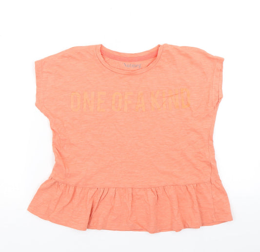 Nutmeg Girls Orange   Basic T-Shirt Size 9-10 Years