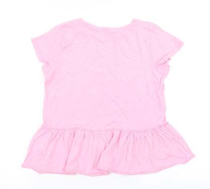 H&M Girls Pink   Basic T-Shirt Size 9-10 Years  - Peplum