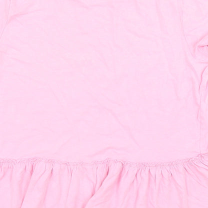 H&M Girls Pink   Basic T-Shirt Size 9-10 Years  - Peplum