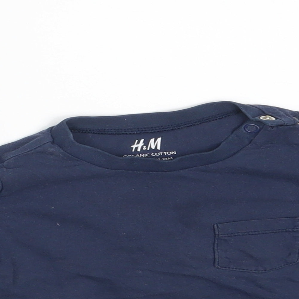 H&M Boys Blue   Basic T-Shirt Size 12-18 Months