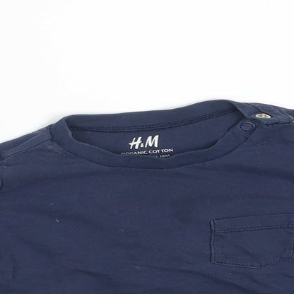 H&M Boys Blue   Basic T-Shirt Size 12-18 Months