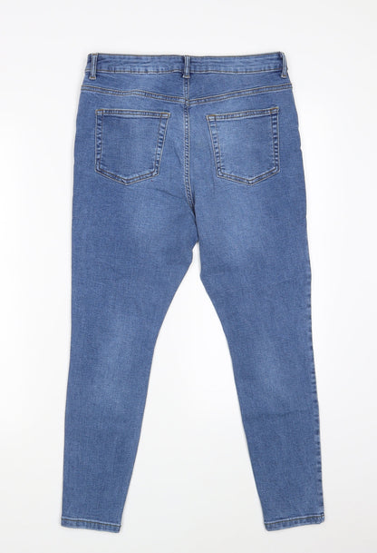 Denim Co. Womens Blue  Denim Skinny Jeans Size 14 L25 in