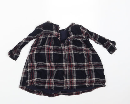 NEXT Girls Blue Check  Shirt Dress  Size 12-18 Months