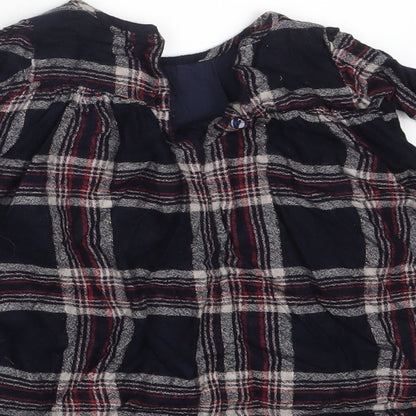 NEXT Girls Blue Check  Shirt Dress  Size 12-18 Months
