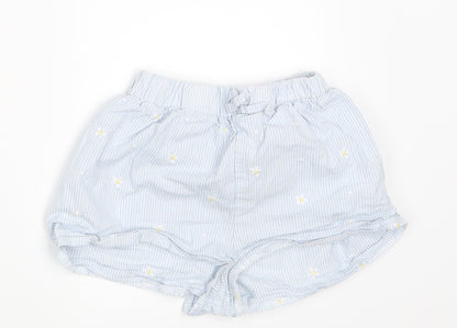 TU Girls White Floral  Hot Pants Shorts Size 6-7 Years - Waist 18in