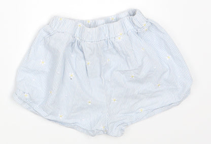 TU Girls White Floral  Hot Pants Shorts Size 6-7 Years - Waist 18in