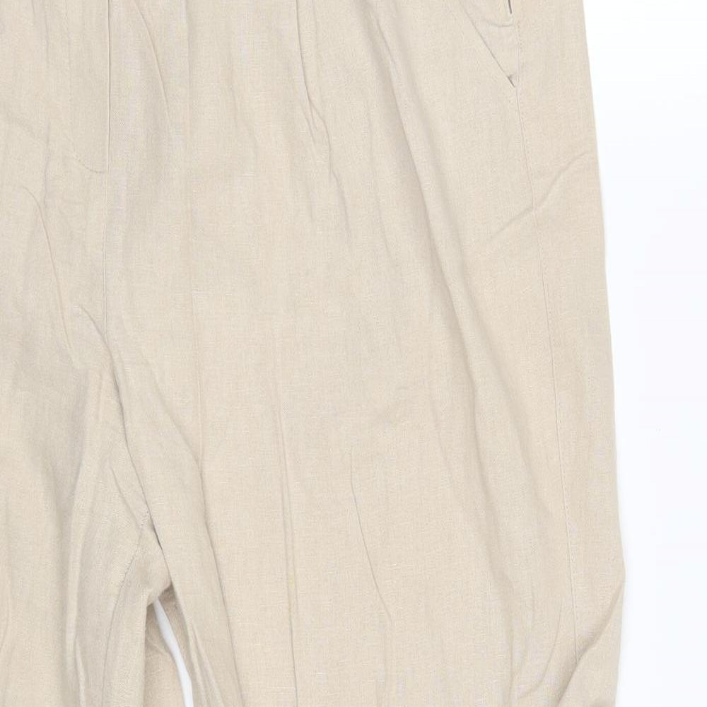 Womens UK Size 14 Dorothy Perkins Regular Fit Bloomer Beige Trousers