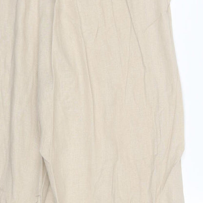 Womens UK Size 14 Dorothy Perkins Regular Fit Bloomer Beige Trousers