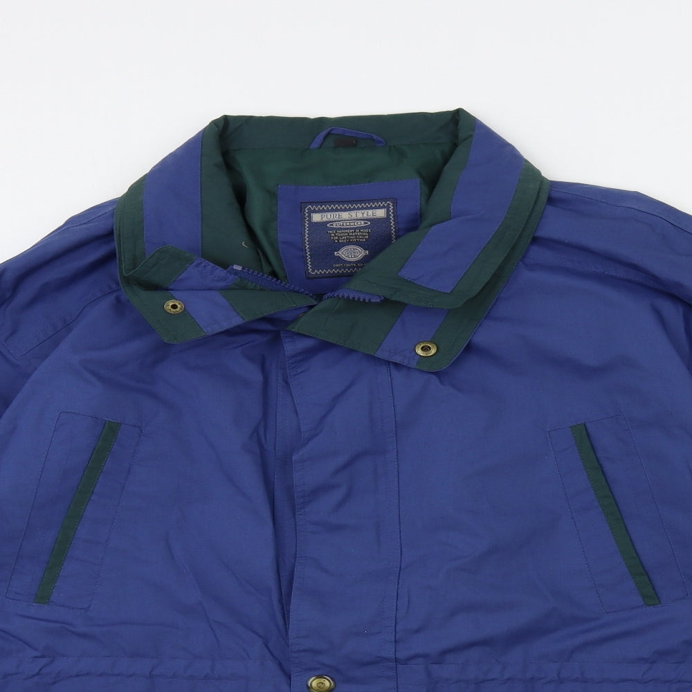 Mens UK Size M pure style Blue Overcoat