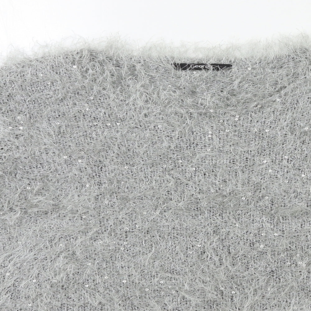 George Womens Grey  Knit Pullover Jumper Size 12