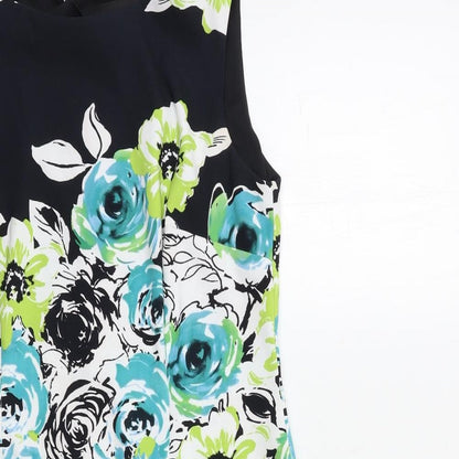 Connected Womens White Floral  A-Line  Size 10