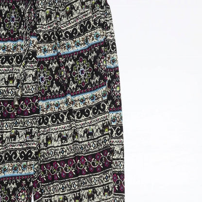 shi sheng Womens Black Geometric  Trousers  Size 28 in L27 in