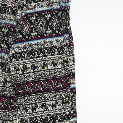 shi sheng Womens Black Geometric  Trousers  Size 28 in L27 in