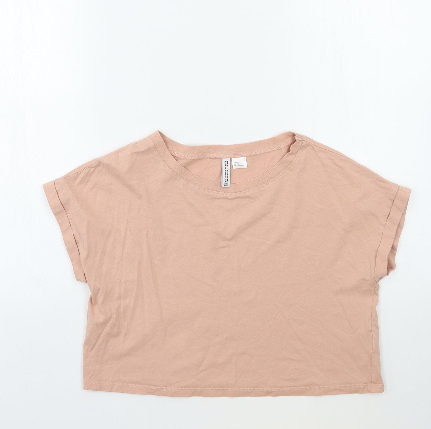 Womens UK Size S H&M Pink Basic T-Shirt