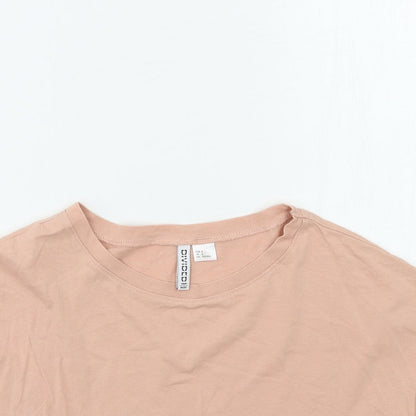 Womens UK Size S H&M Pink Basic T-Shirt