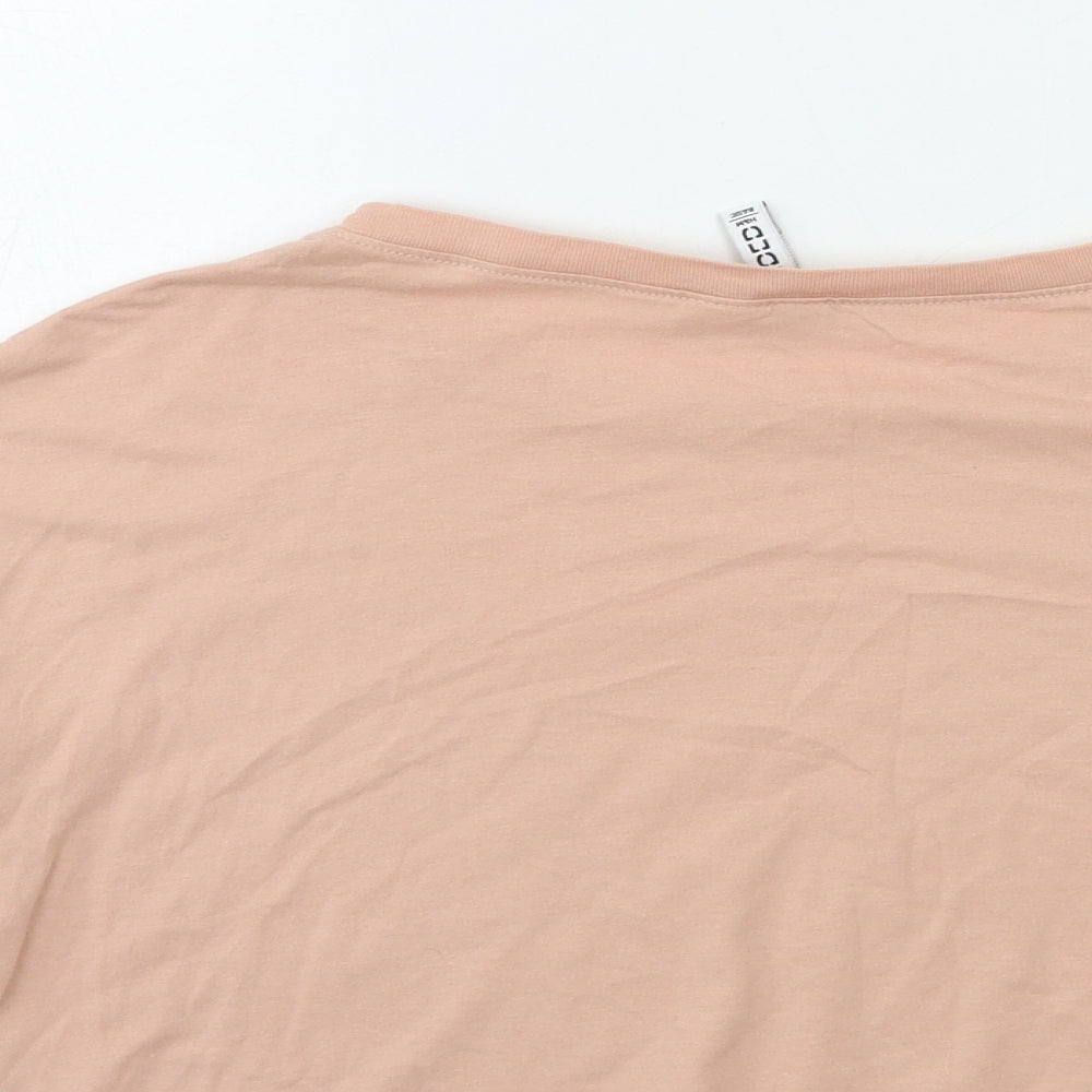 Womens UK Size S H&M Pink Basic T-Shirt